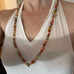 Multicolored Rock Necklace Handcrafted